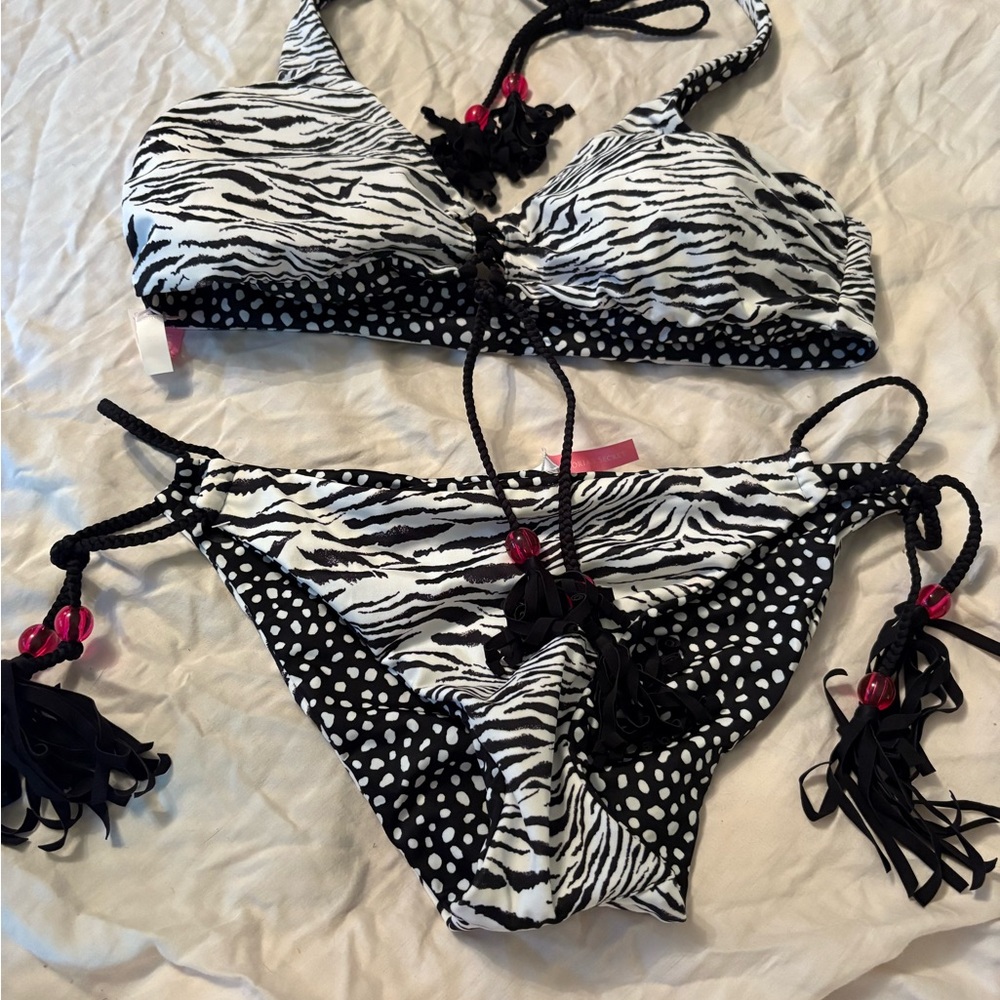 Victoria's Secret Black and White Zebra Bikini